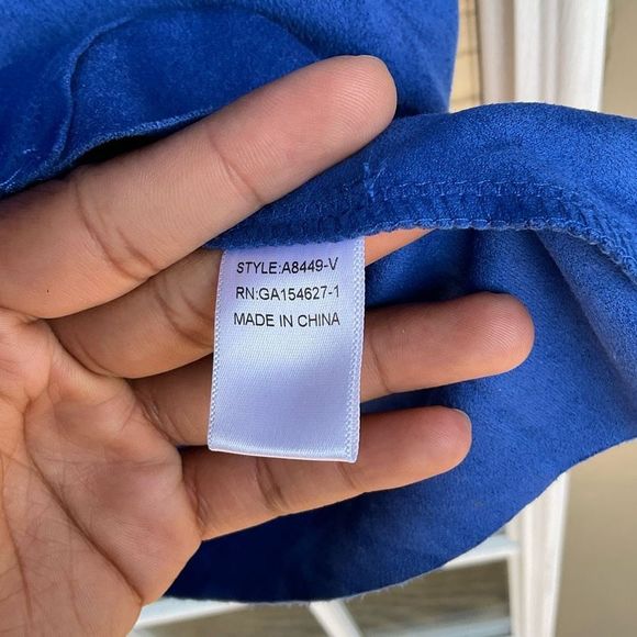 Anthropologie Joh NWT Audrey Suede Dress w/Pockets Cobalt Blue, Sz XL, MSRP $90 - Picture 6 of 9